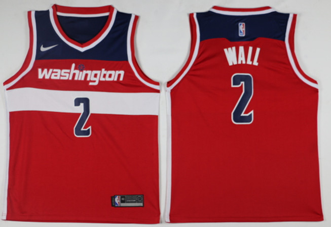 Men Washington Wizards 2 Wall Red Game Nike NBA Jerseys